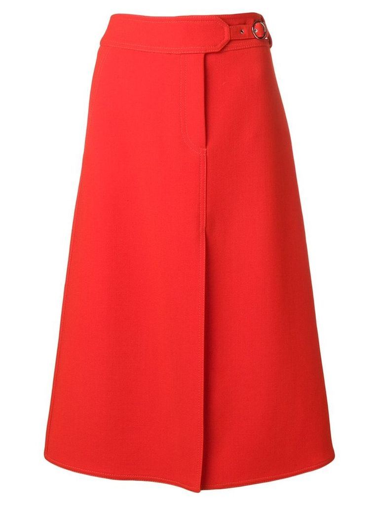 Emilio Pucci Red Split Hem Midi Skirt