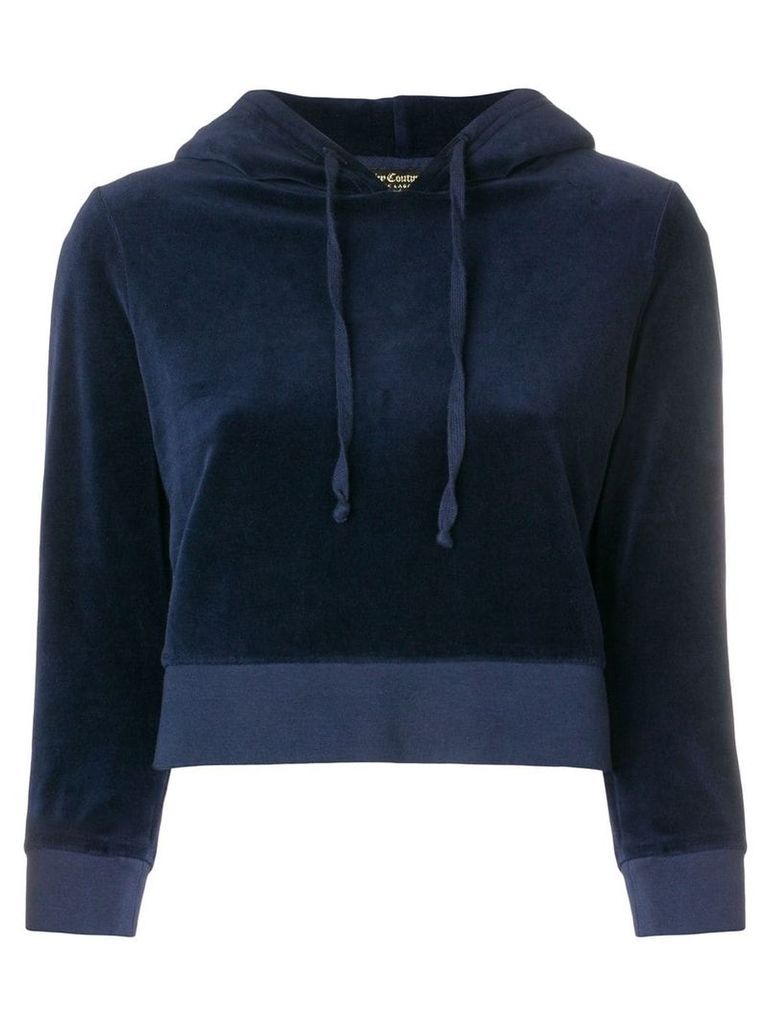 Juicy Couture cropped velvet hoodie - Blue