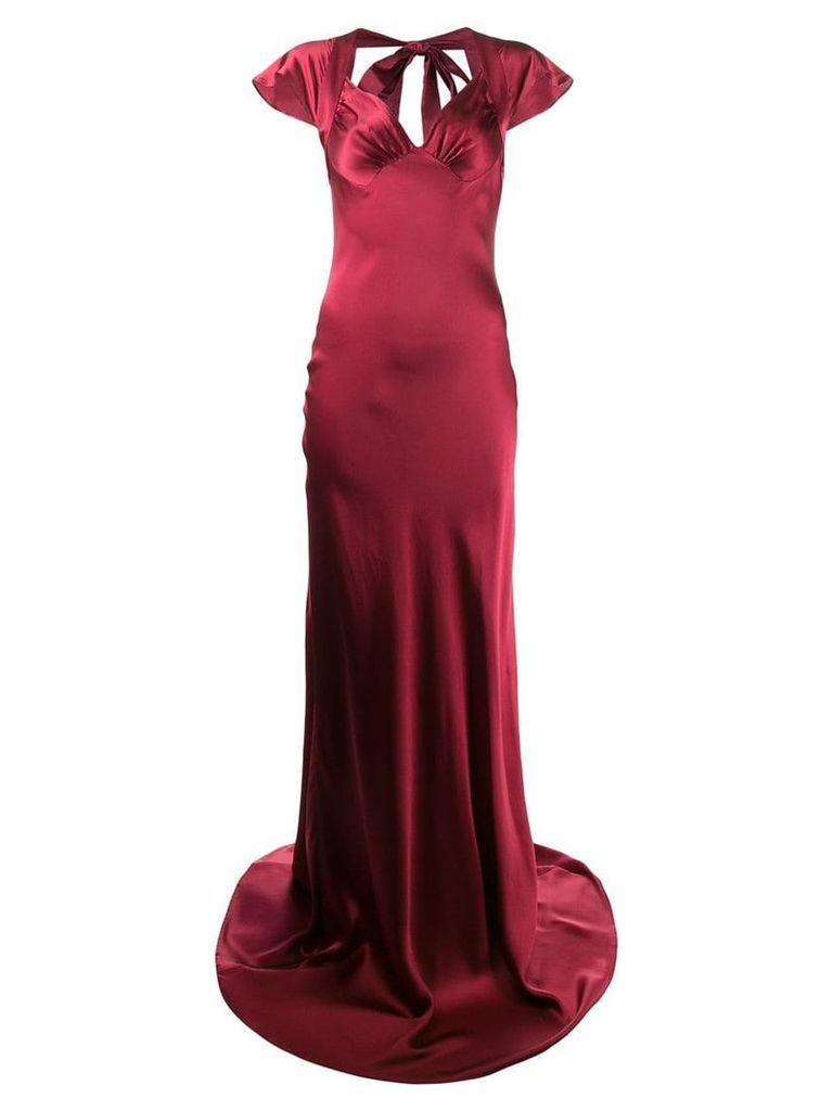 Katharine Hamnett London Lake silk satin long dress - Red
