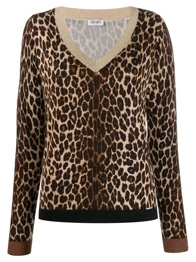 LIU JO leopard print jumper - NEUTRALS
