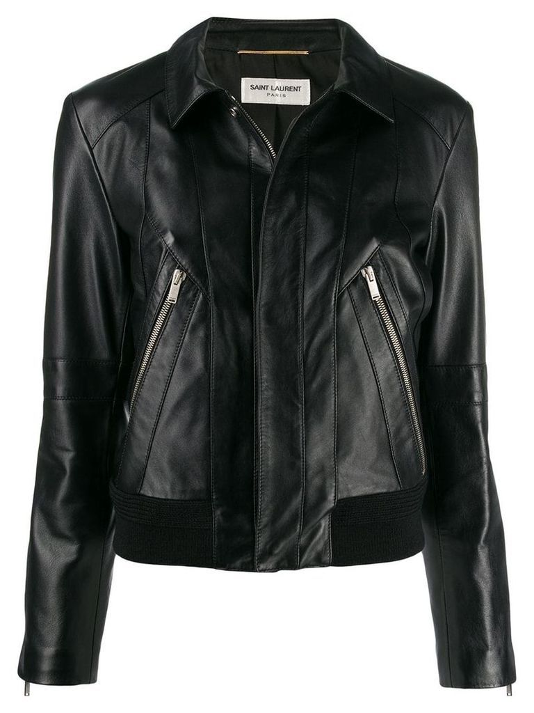 Saint Laurent fitted biker jacket - Black