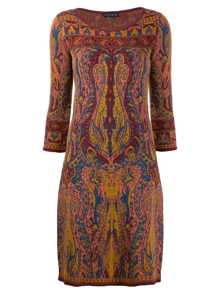 Etro knitted paisley dress - Brown