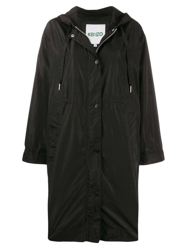 Kenzo logo hooded raincoat - Black