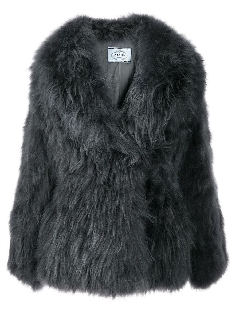 Prada oversized fur coat - Grey