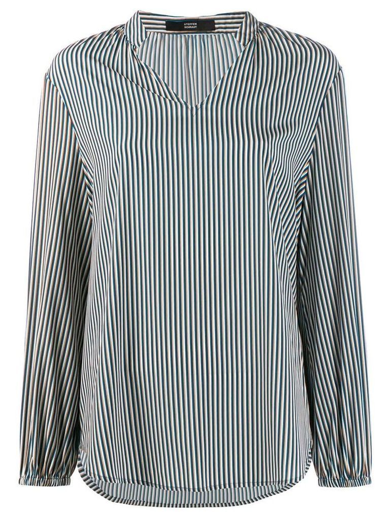 Steffen Schraut striped long-sleeved shirt - Blue