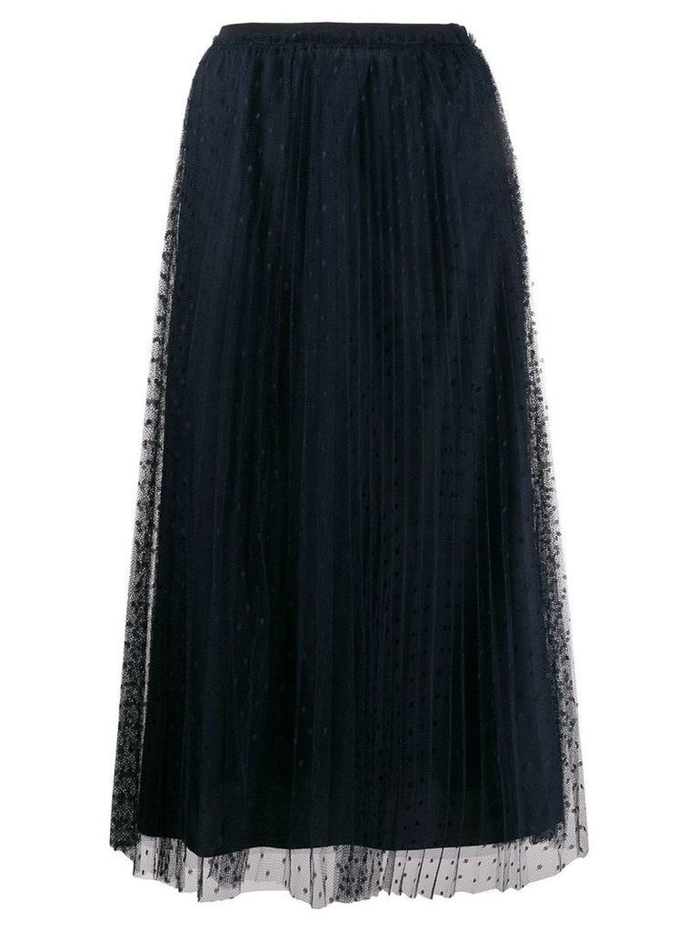 Red Valentino point d'esprit pleated skirt - Blue