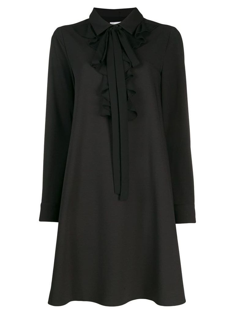 Blumarine Ruffle trim shirt dress - Black