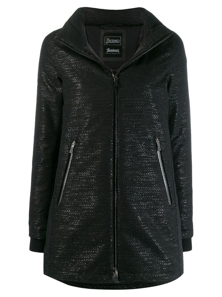 Herno zipped hooded raincoat - Black