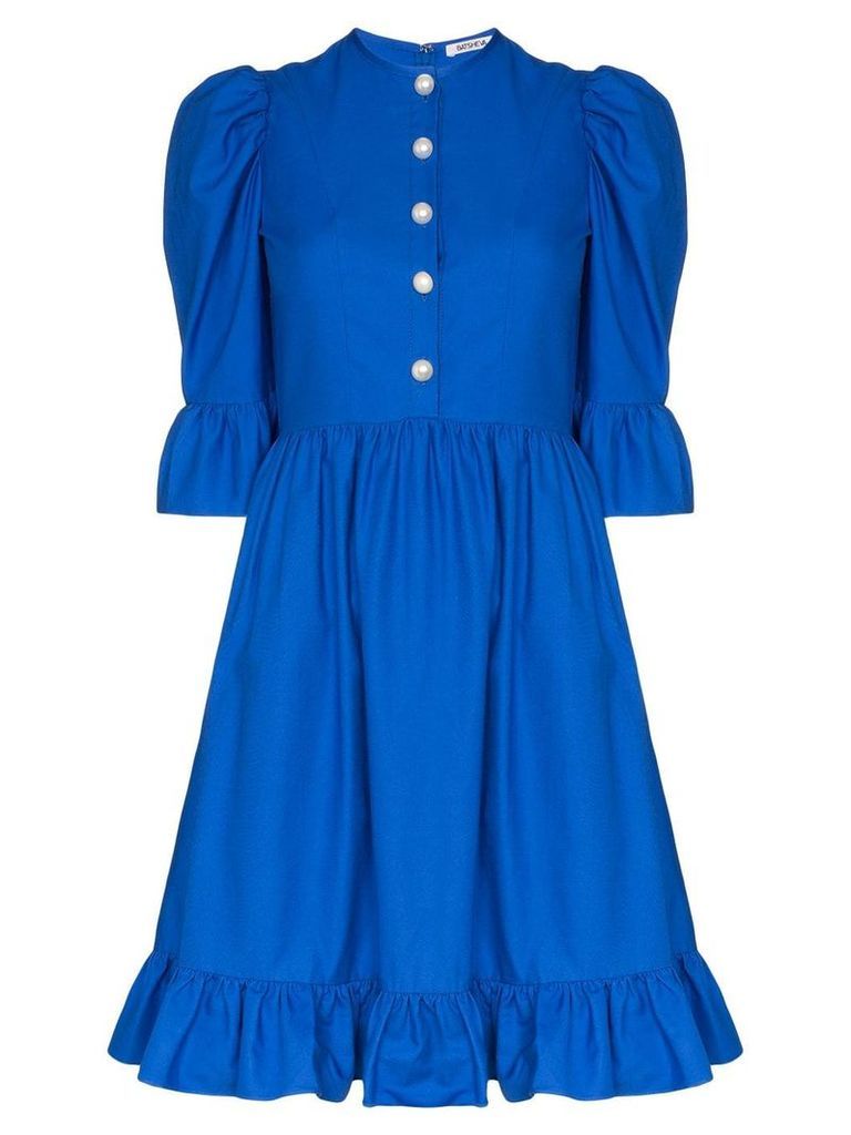 Batsheva Prairie ruffled mini dress - Blue
