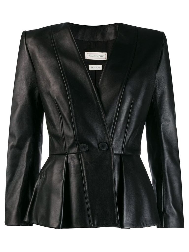 Alexander McQueen fitted wrap-over jacket - Black