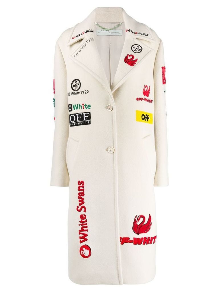 Off-White patch detail coat