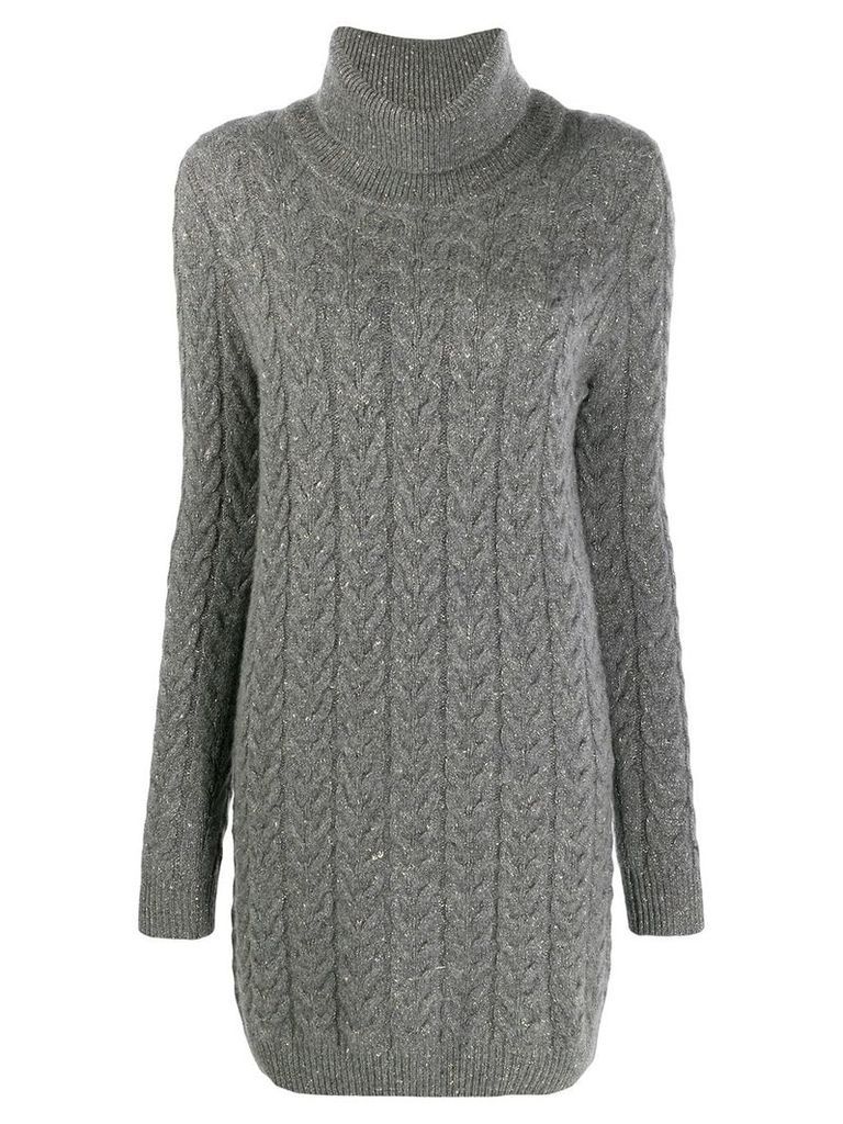 Blumarine knitted roll neck dress - Grey