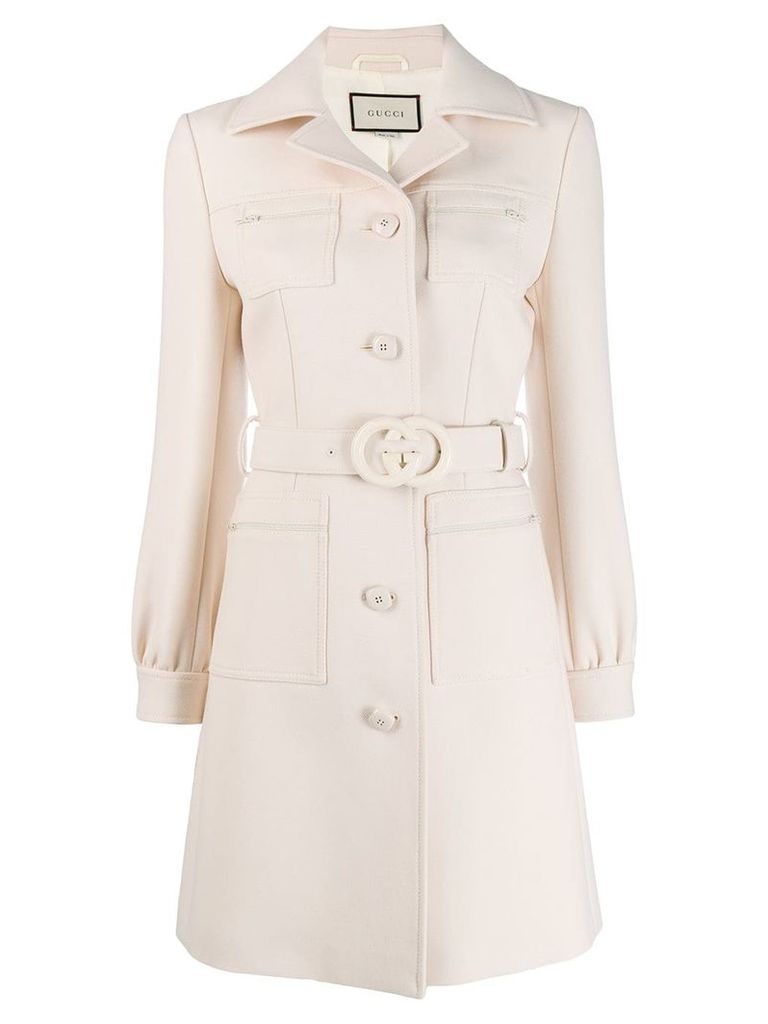 Gucci fitted button up coat - Neutrals