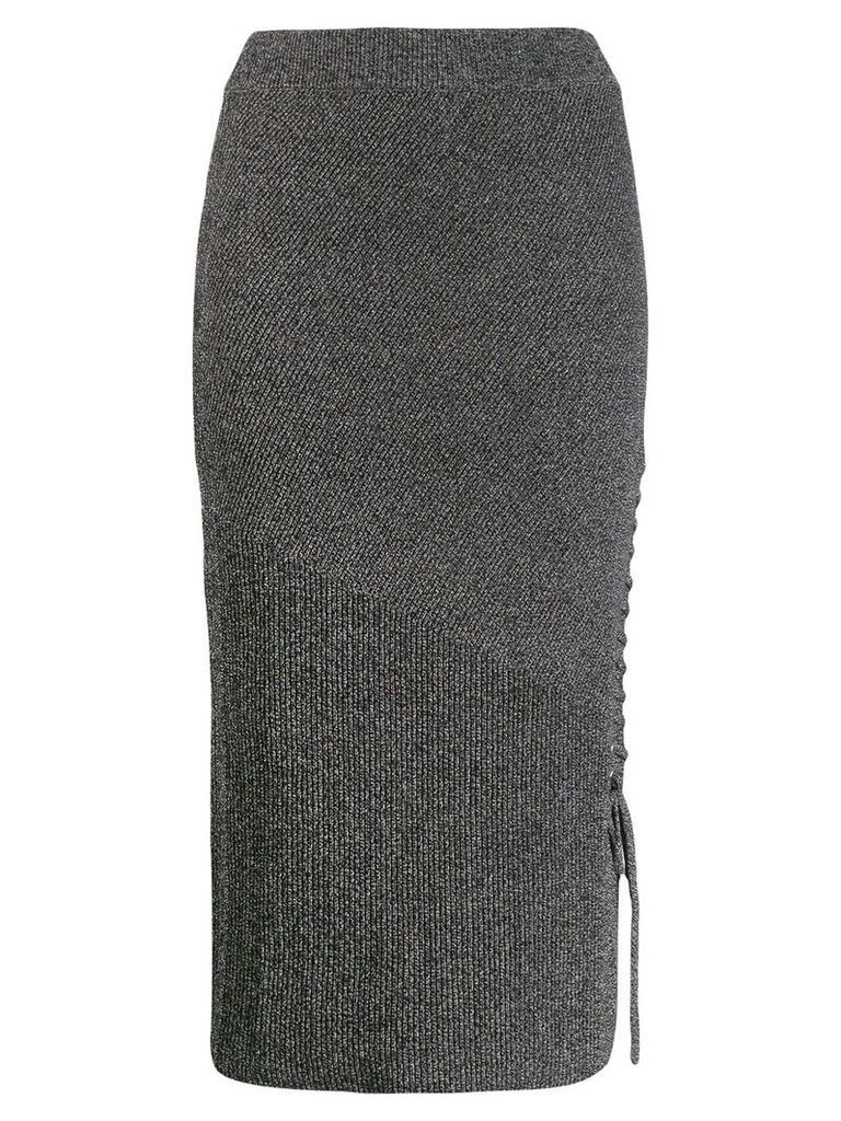 McQ Alexander McQueen lace-up pencil skirt - Grey