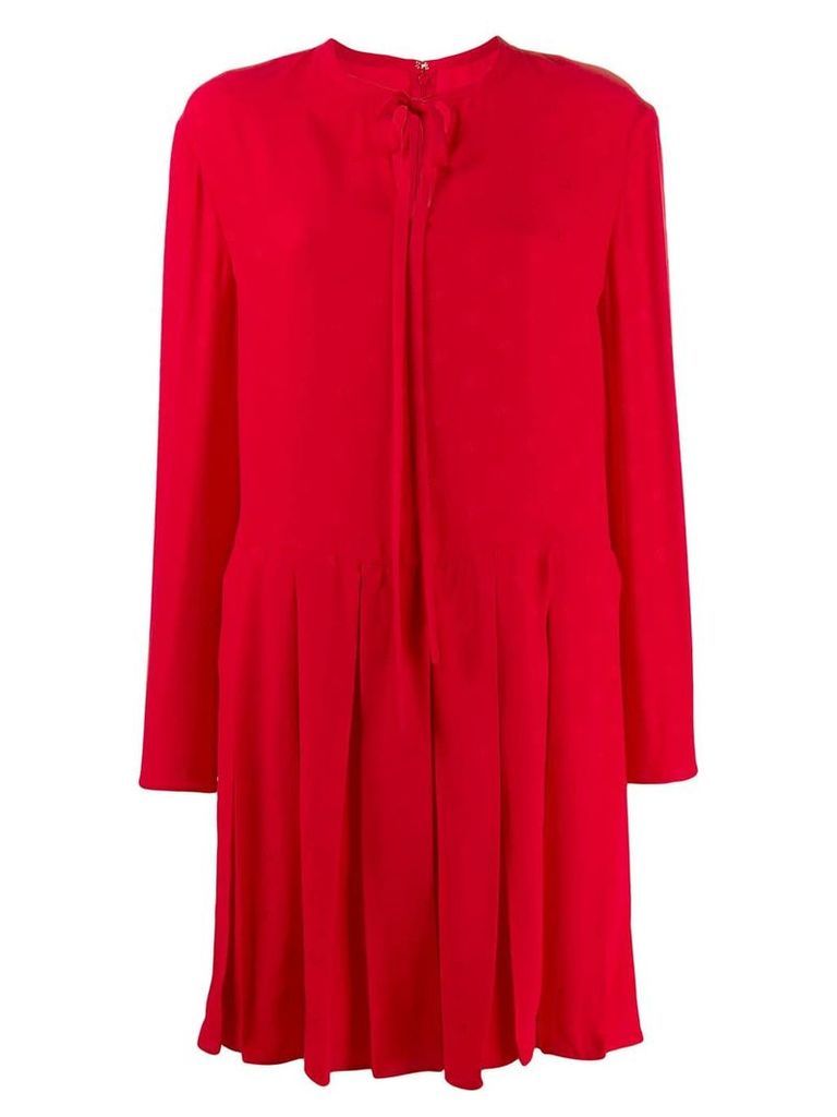 Valentino VLOGO pleated dress - Red
