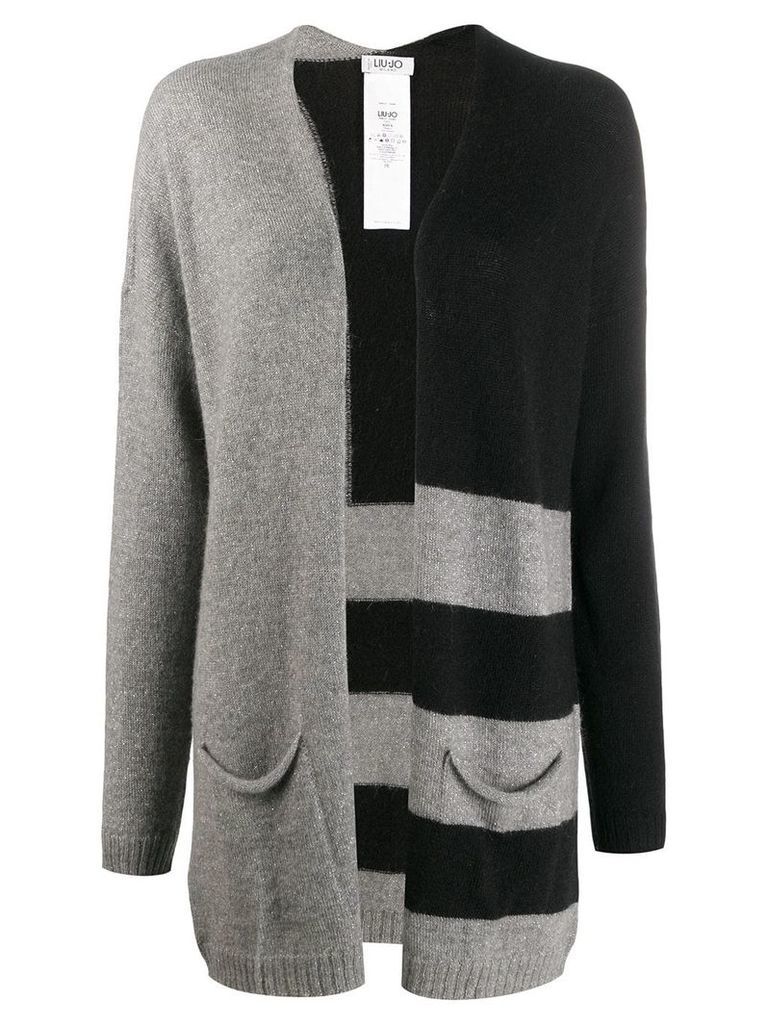 LIU JO striped knit cardigan - Black