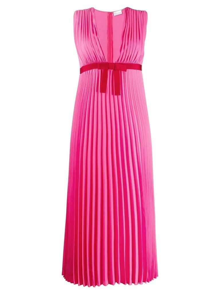 RedValentino pleated georgette dress - PINK