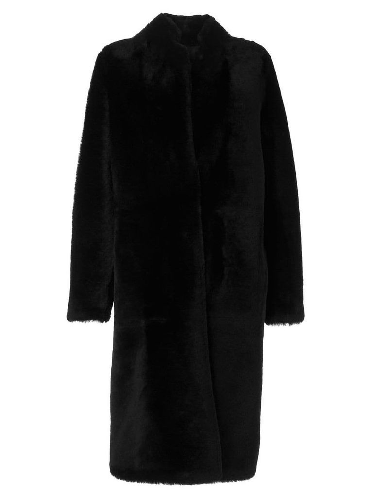 Yves Salomon shearling button coat - Black