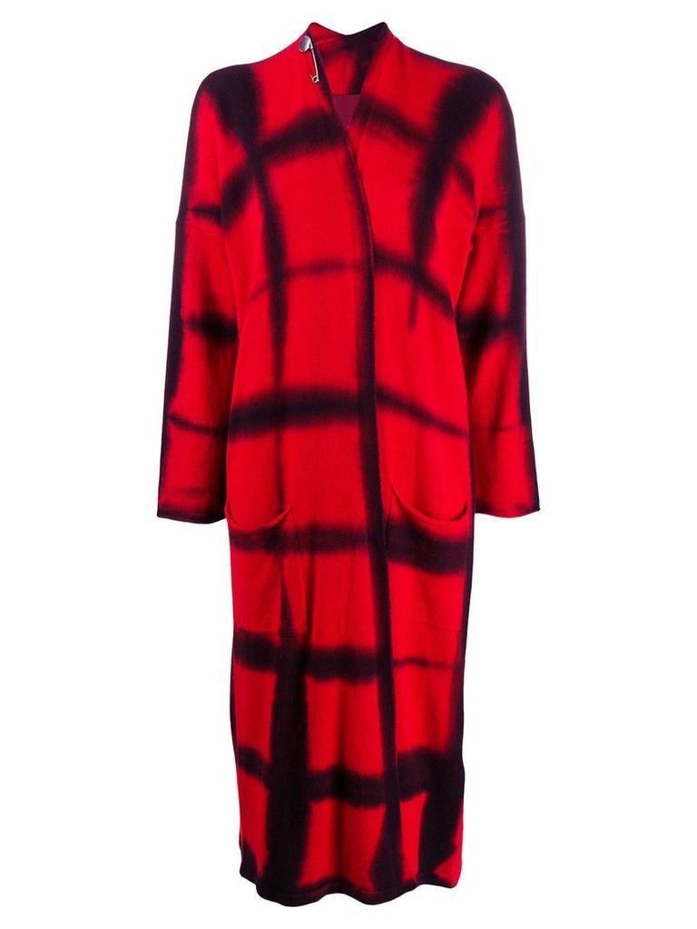 Masnada knitted tie-dye cardi-coat - Red