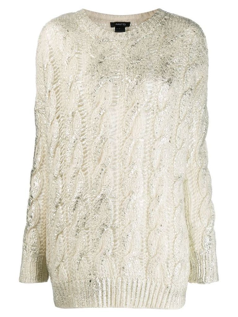 Avant Toi cashmere cable-knit sweater - White
