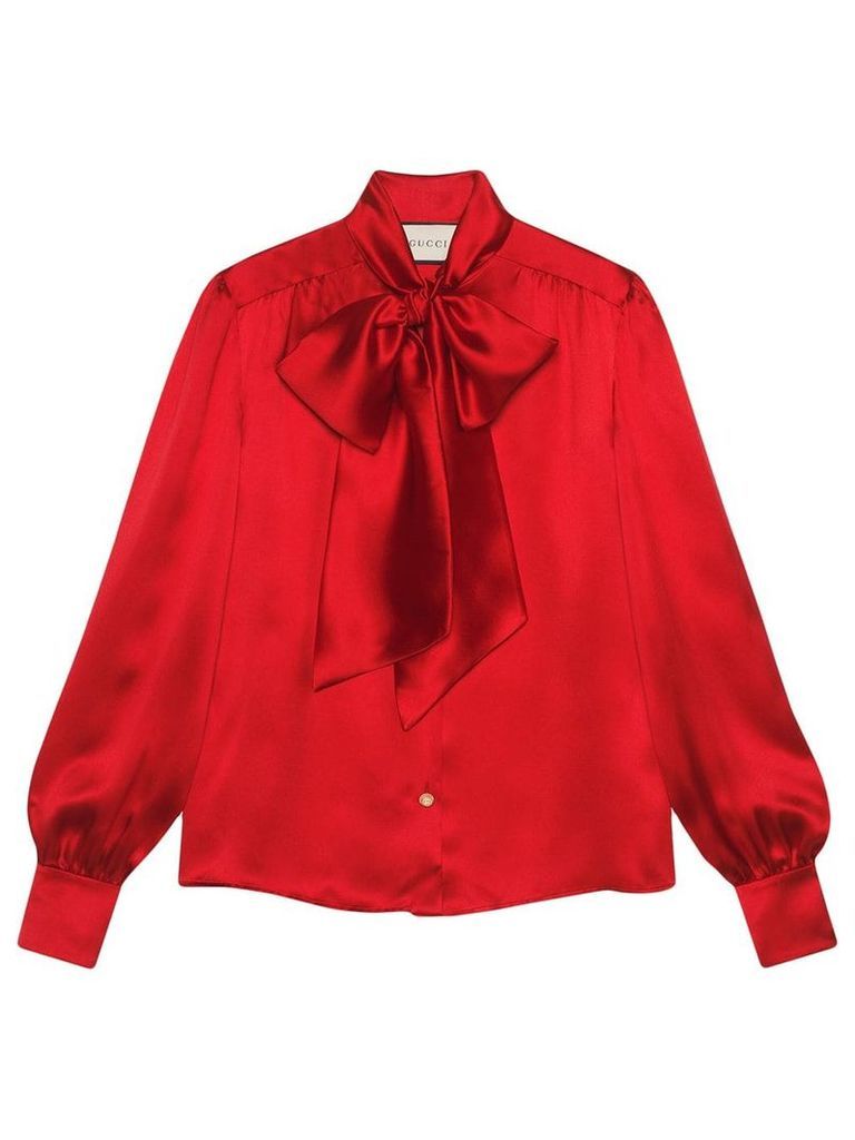 Gucci pussy-bow neck blouse - Red