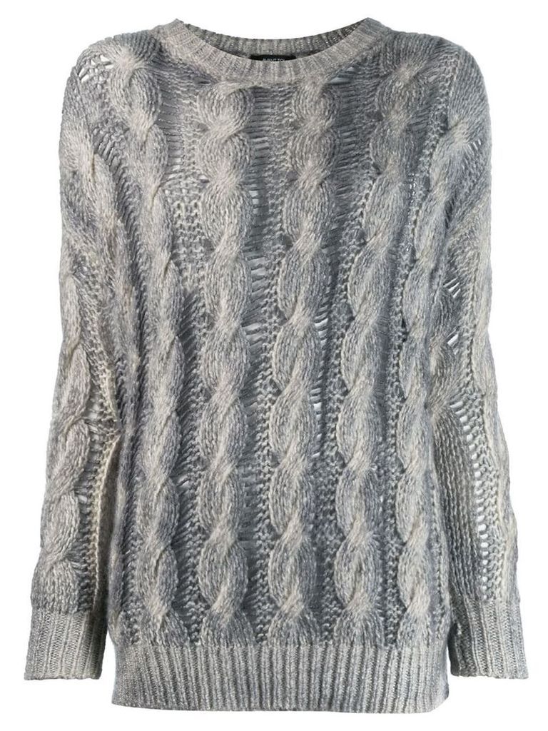 Avant Toi two-tone cable knit sweater - Grey