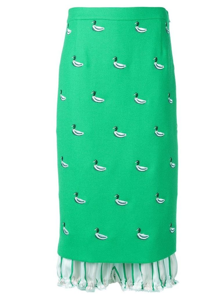 Thom Browne Green Lace Trim Bloomer Skirt