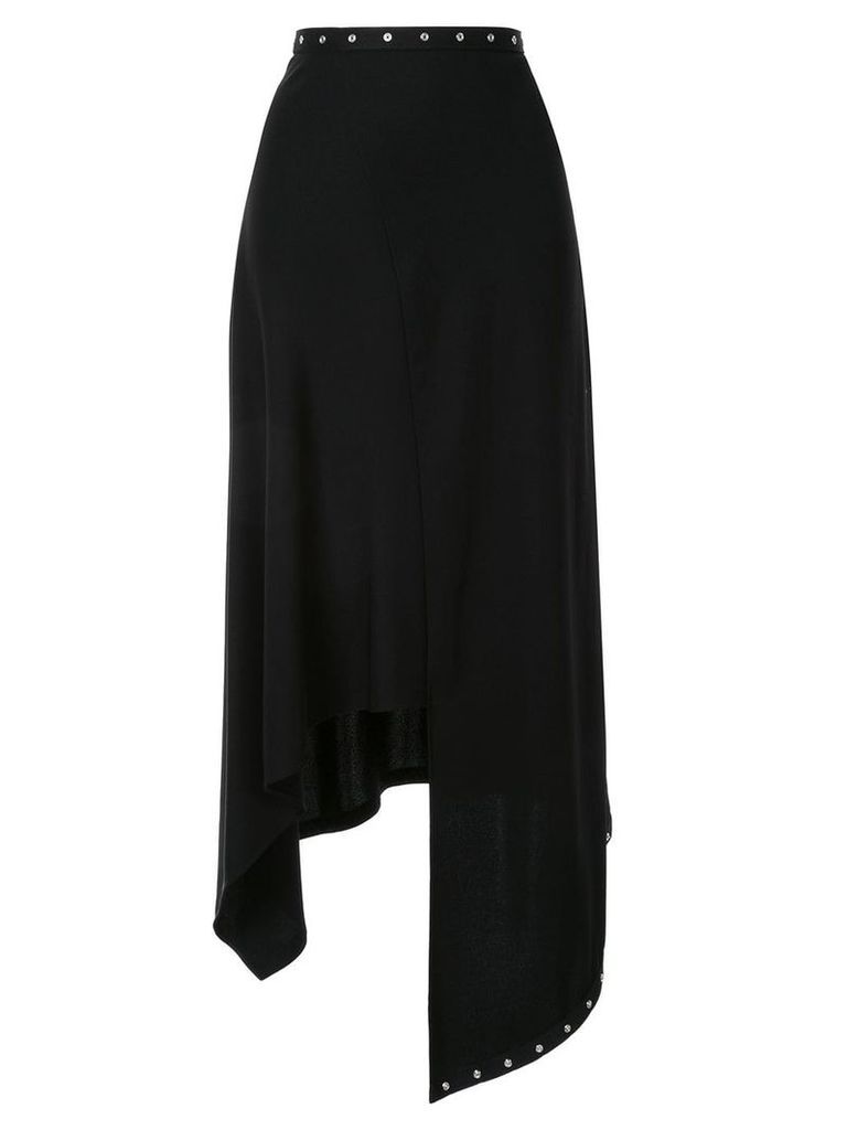 Ports 1961 asymmetric draped midi skirt - Black