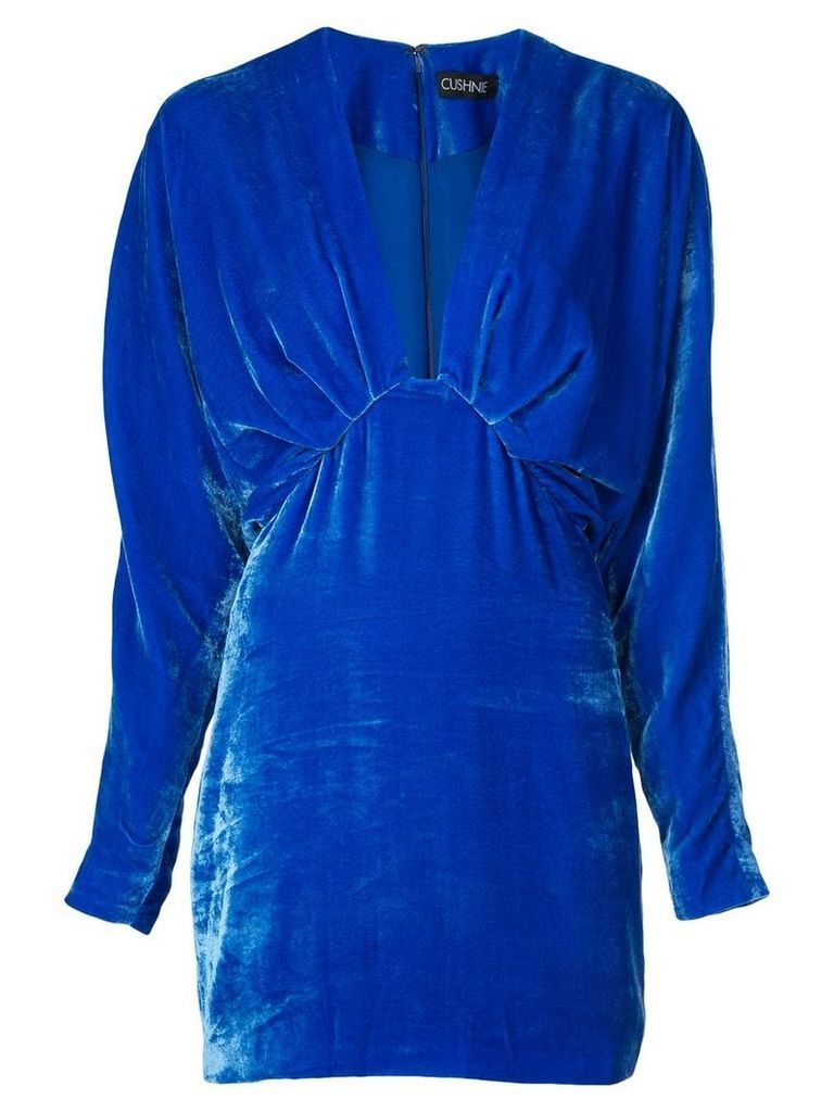 Cushnie velvet bat wing dress - Blue