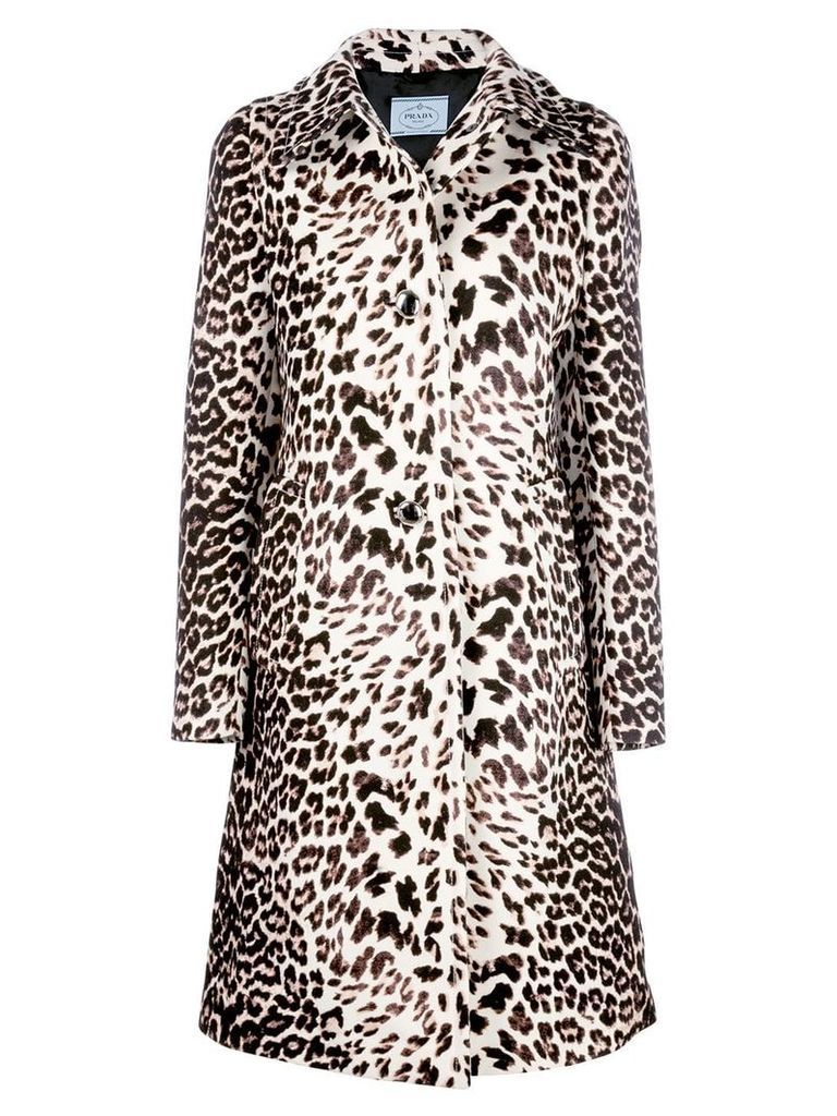Prada leopard print coat - NEUTRALS