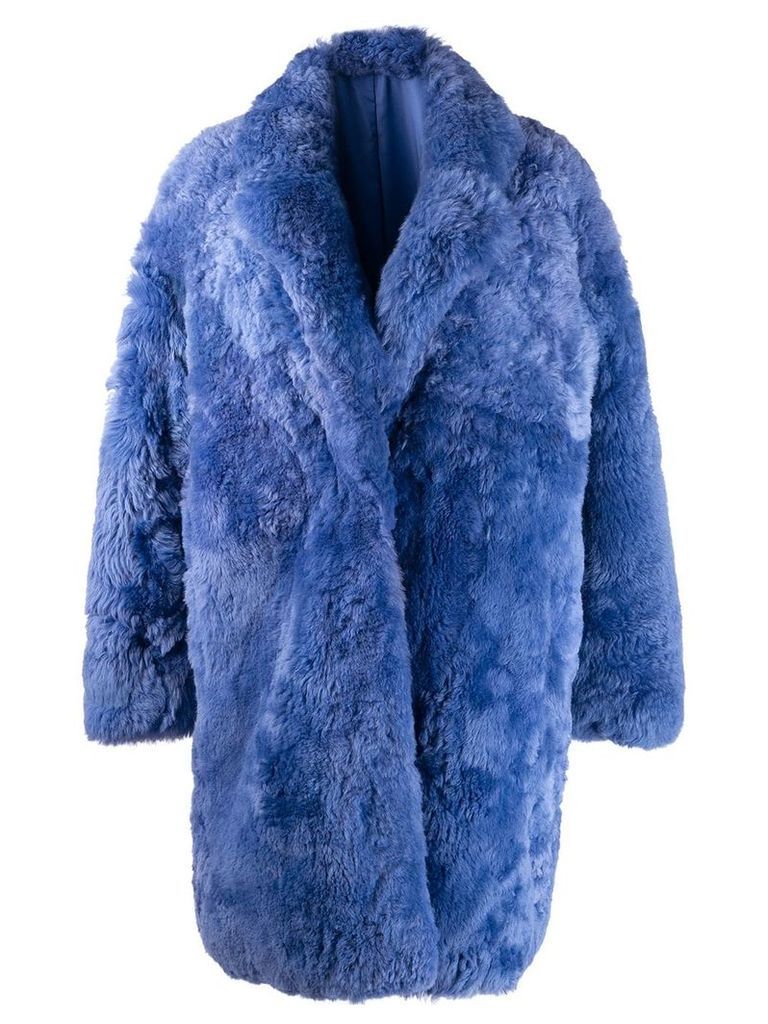 Liska single-breasted fur coat - Blue
