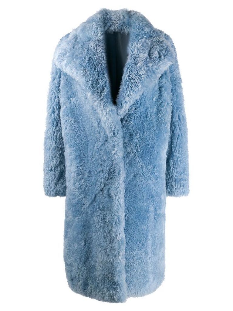 Liska oversized fur coat - Blue
