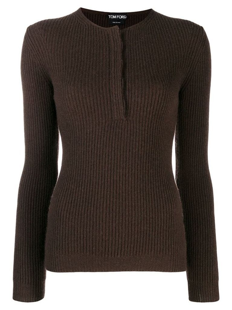 Tom Ford ribbed cashmere sweater - Brown