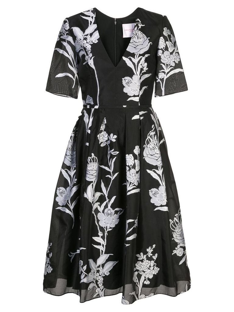 Carolina Herrera floral brocade midi dress - Black