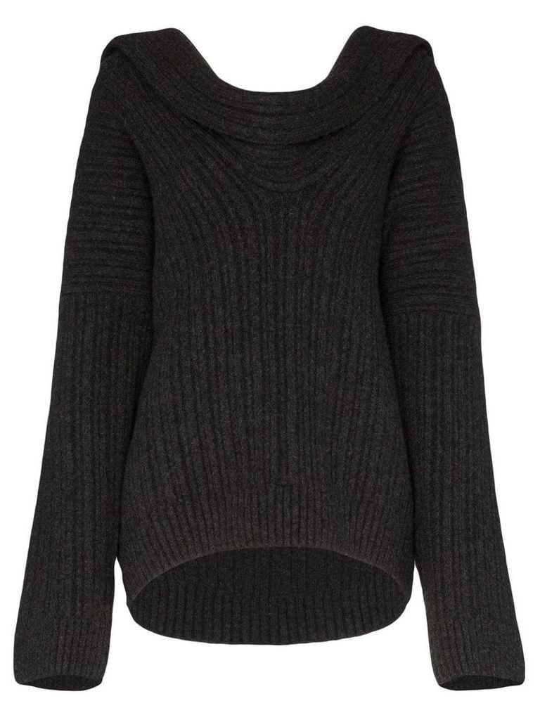 Jacquemus draped knitted jumper - Grey