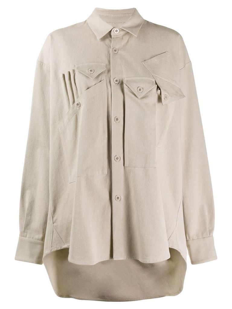 Katharine Hamnett London oversized button down shirt - NEUTRALS