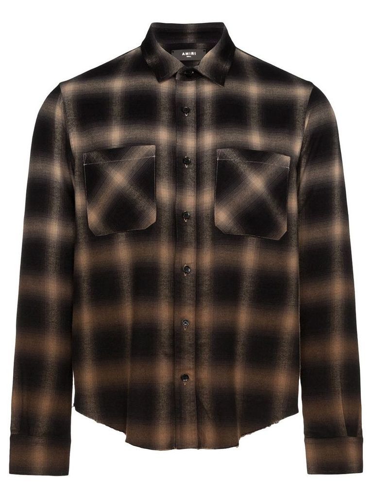 AMIRI gradient plaid shirt - Green