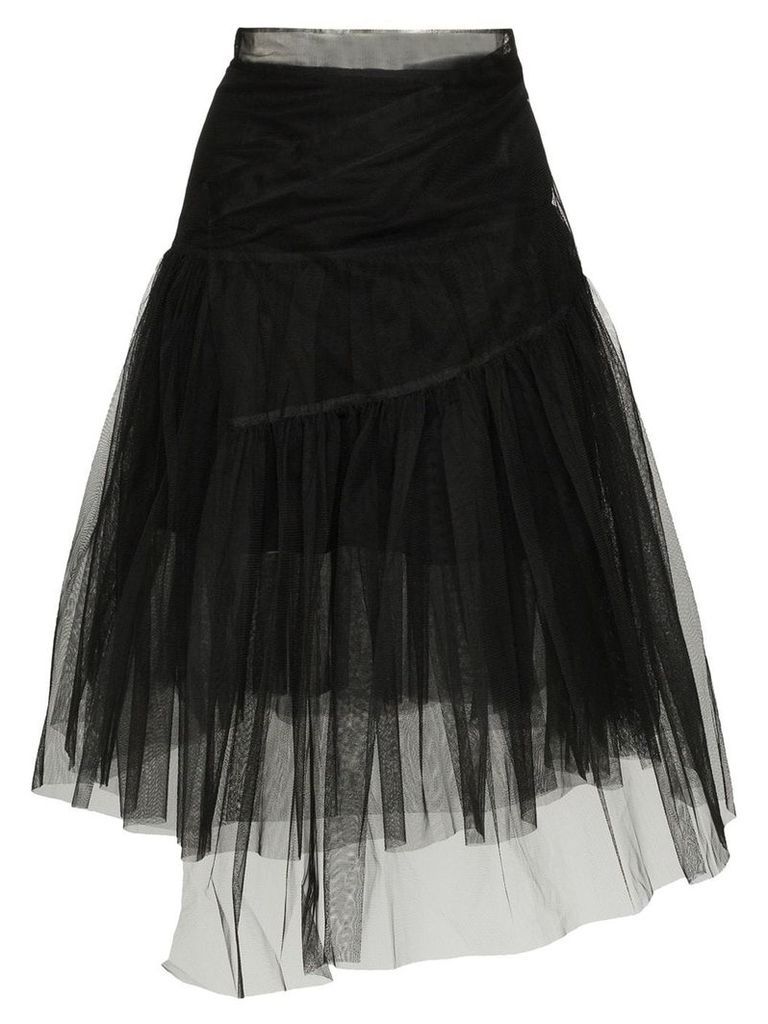 Shushu/Tong asymmetric layered midi skirt - Black