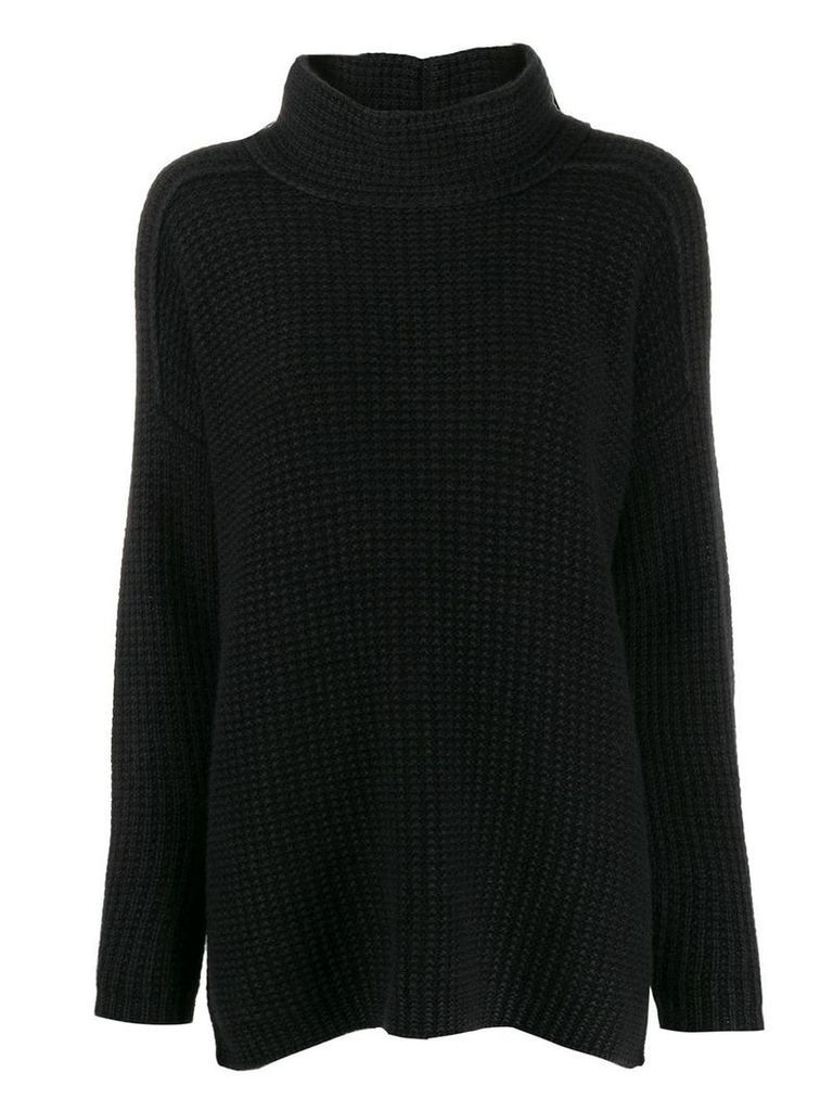 Iris Von Arnim waffle-knit jumper - Black