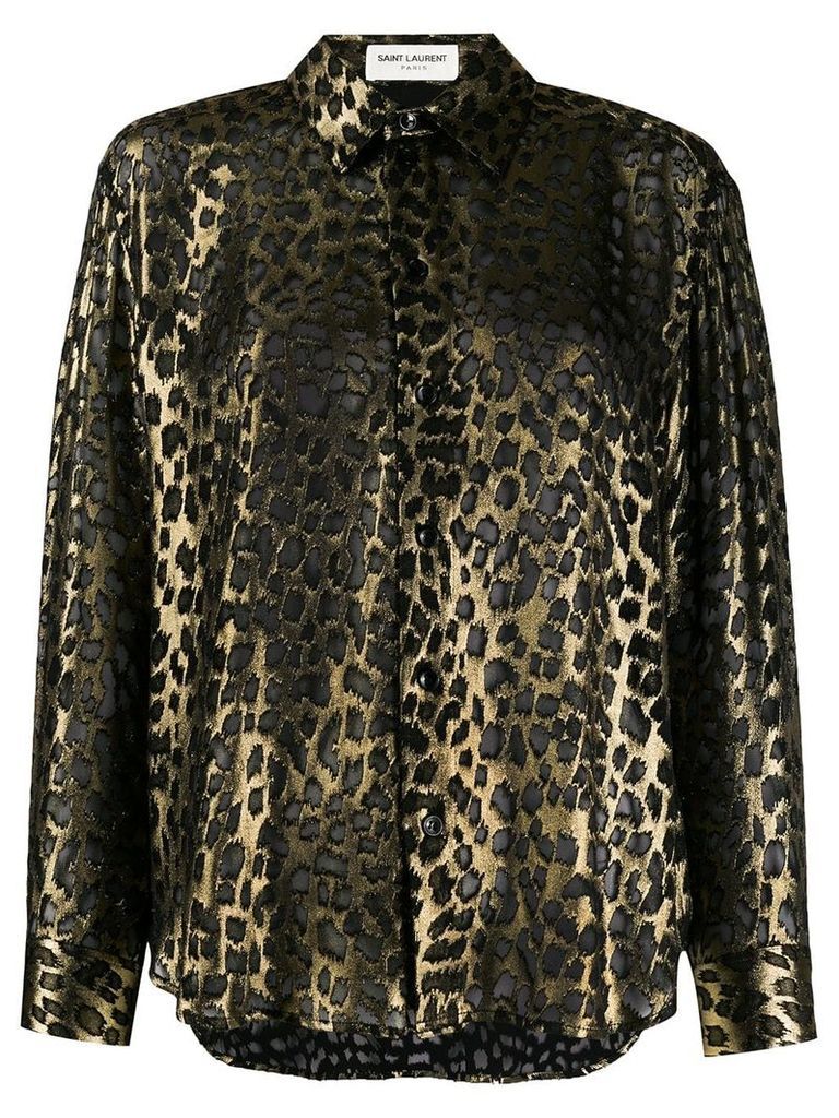 Saint Laurent leopard print shirt - Black