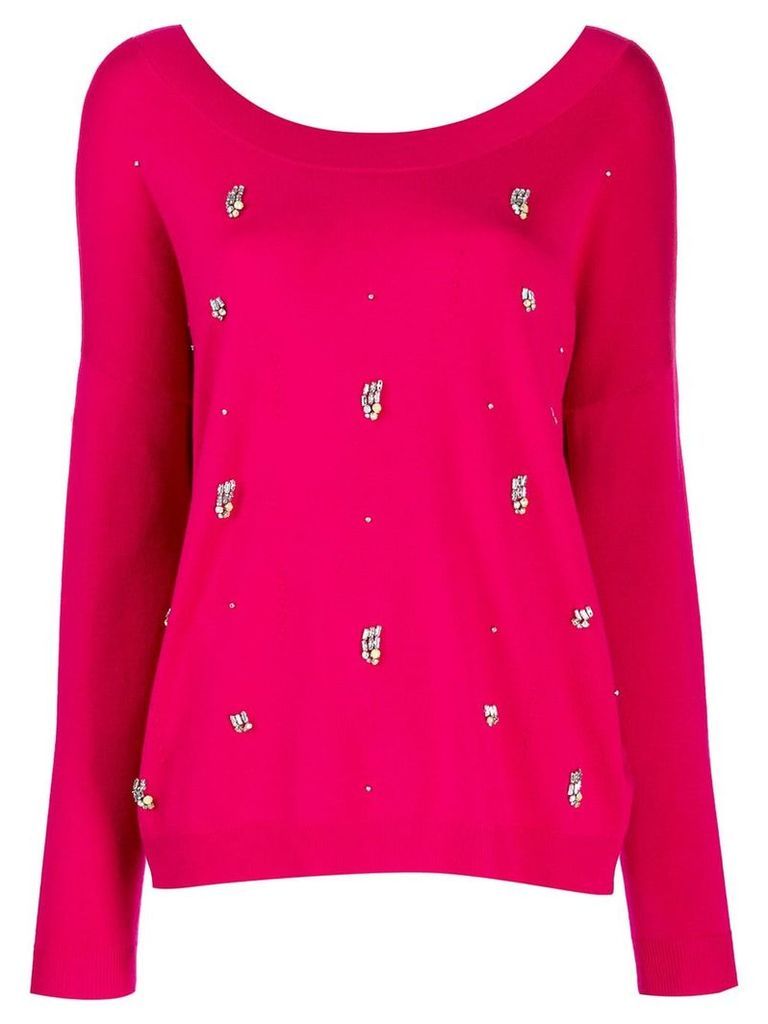 LIU JO crystal-embellished jumper - PINK