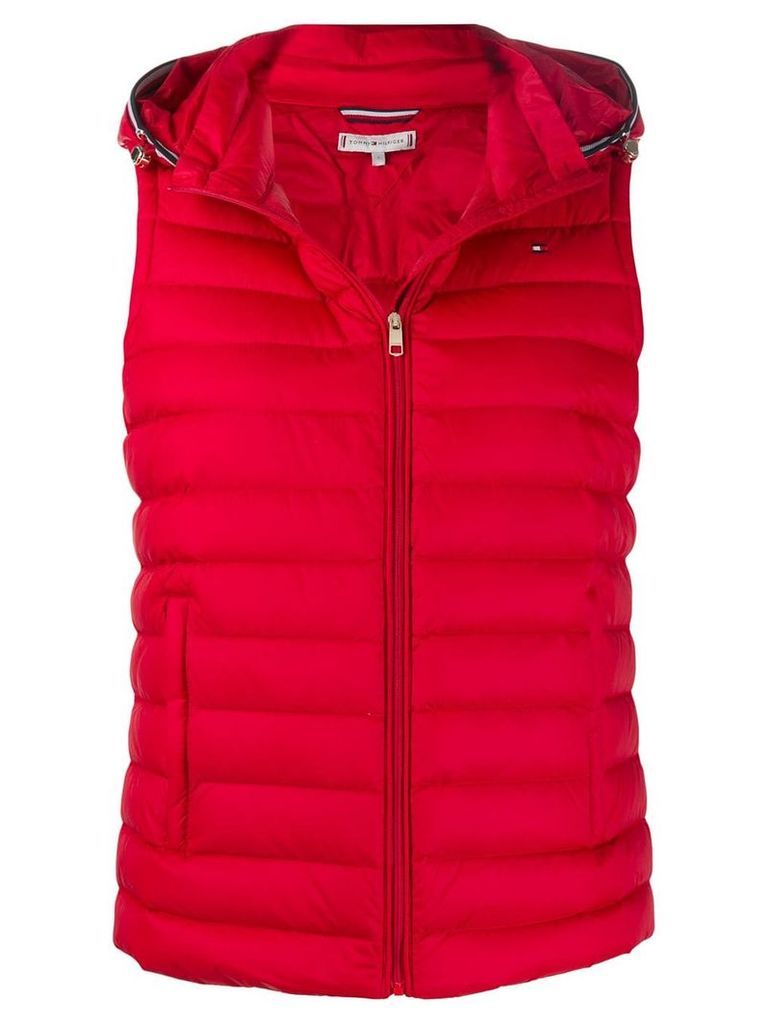 Tommy Hilfiger hooded puffer gilet - Red