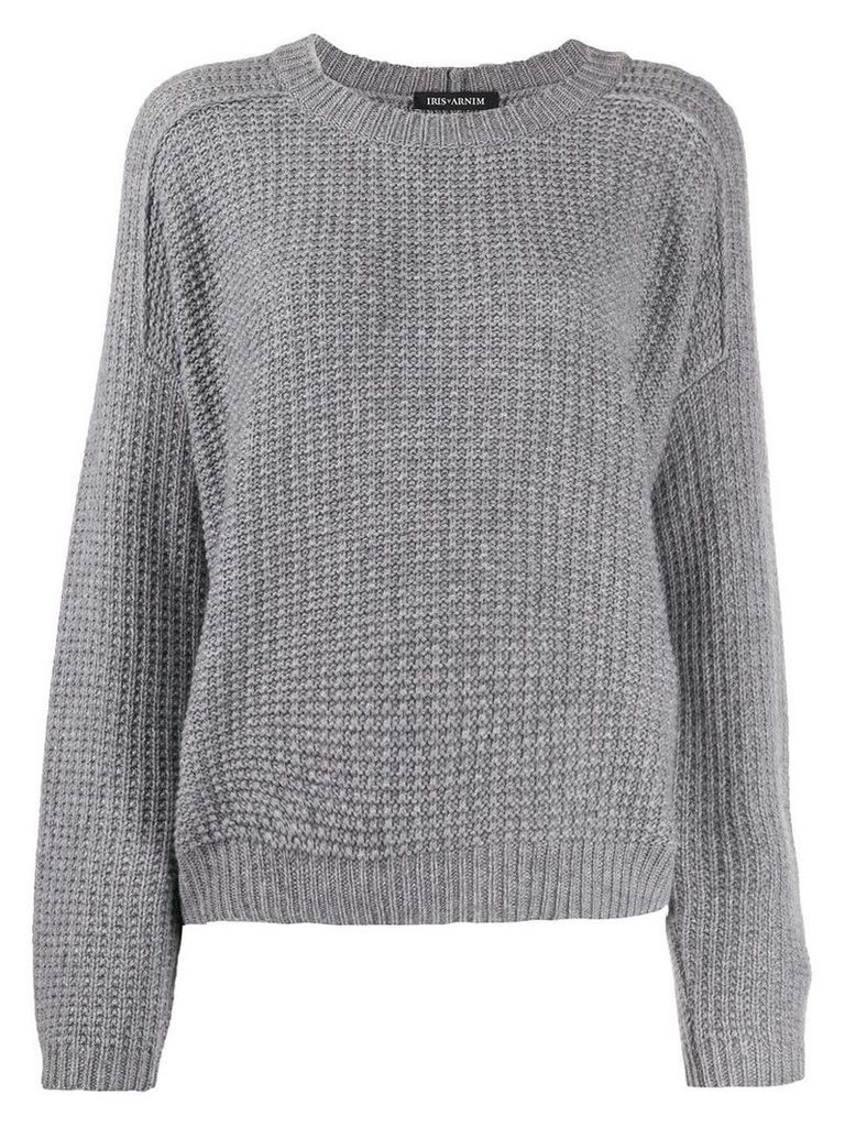 Iris Von Arnim waffle-knit jumper - Grey