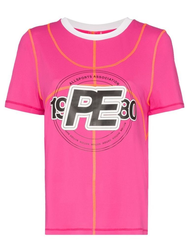 P.E Nation double dribble logo T-shirt - PINK