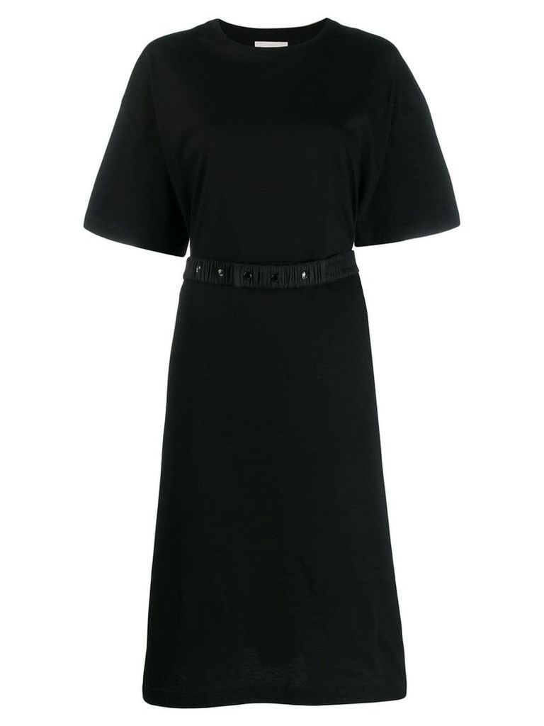 Moncler logo print T-shirt dress - Black