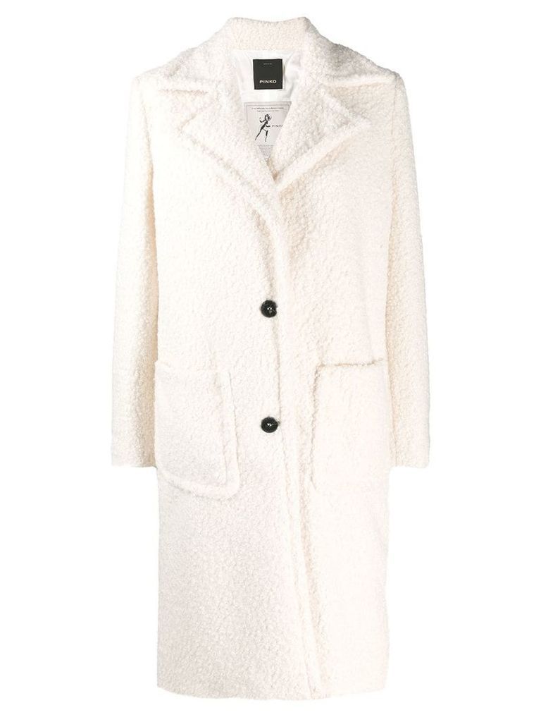 Pinko faux-shearling coat - White
