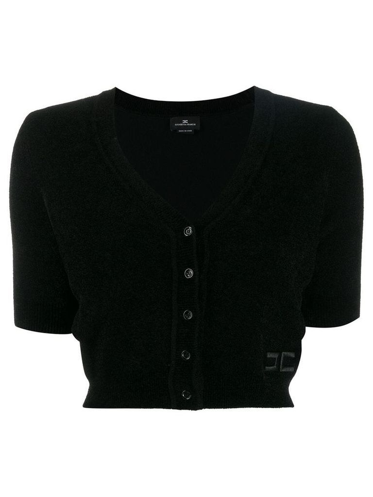 Elisabetta Franchi short-sleeve knitted cardigan - Black
