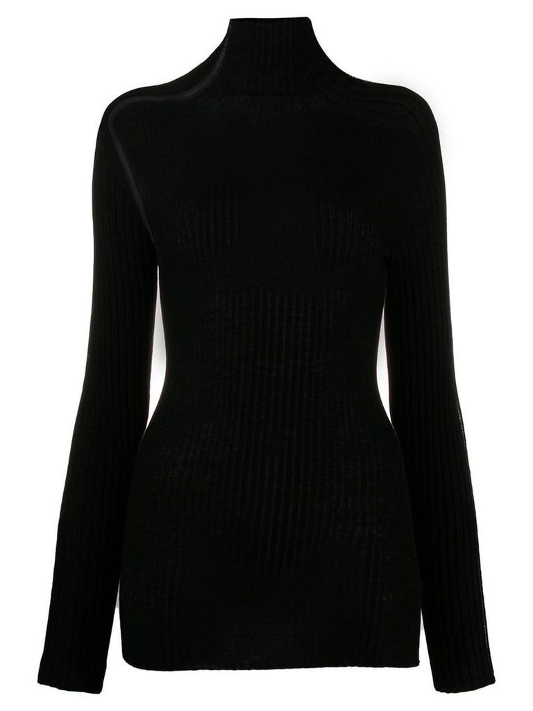 Victoria Beckham open knit details top - Black