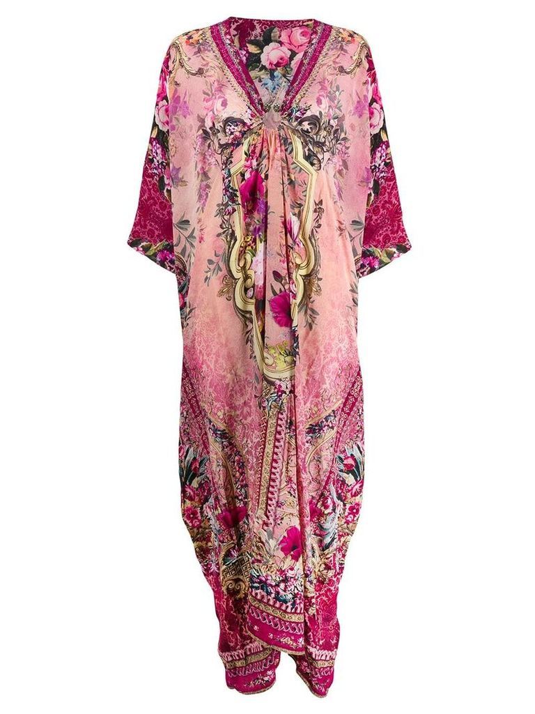 Camilla floral kaftan dress - PINK