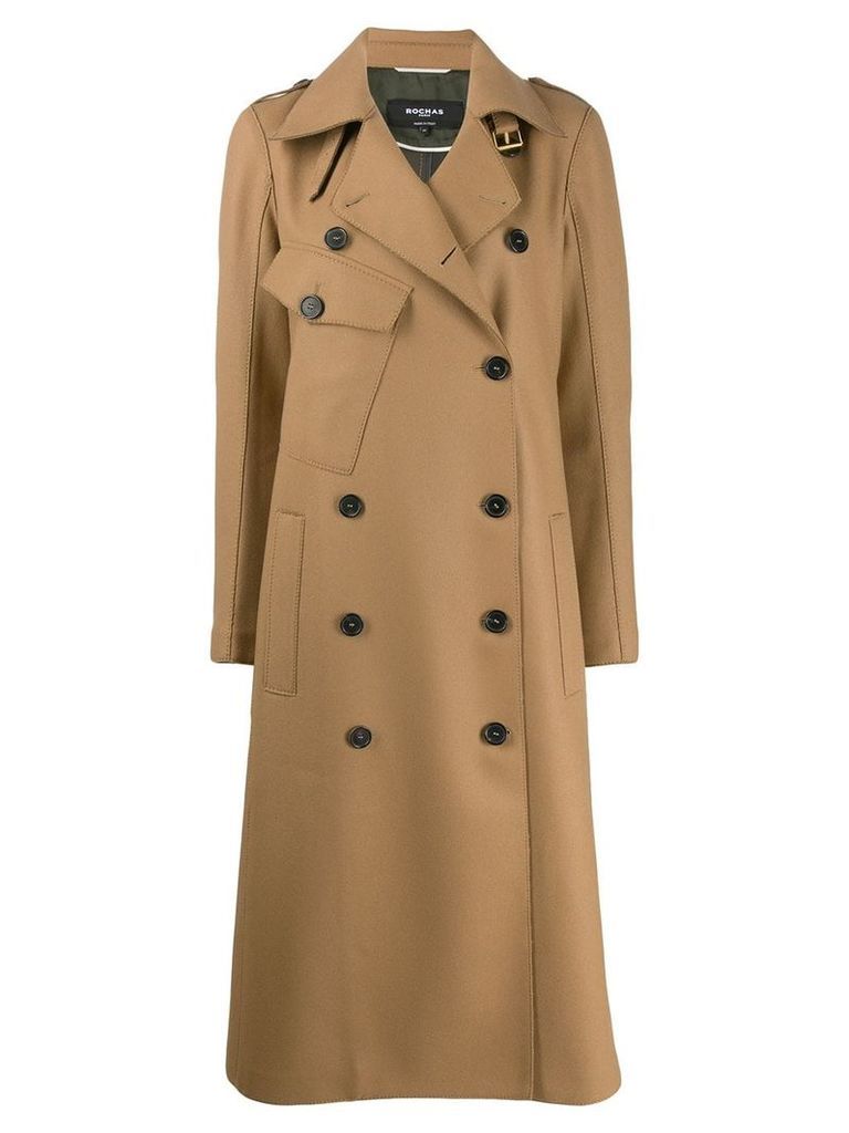 Rochas double breasted trench coat - NEUTRALS